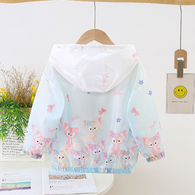 어린이 선 스크린 의류 얇은 2024 새로운 여름 어린이 의류 어린이 통기성 아이스 실크 스킨 의류 소녀 코트