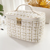 Handheld capacious cosmetic bag, organizer bag, makeup box for traveling, Korean style, Chanel style, wholesale