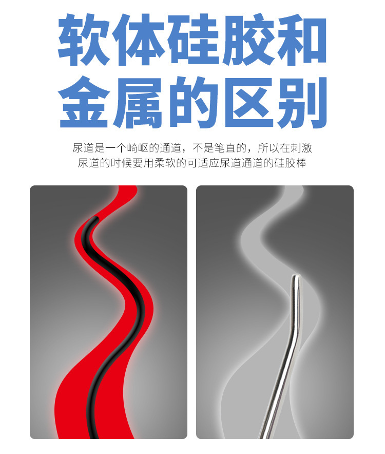Silicone Urethral Dilator Plug for Beginners, Smooth Male Sound Stick — detail image 8