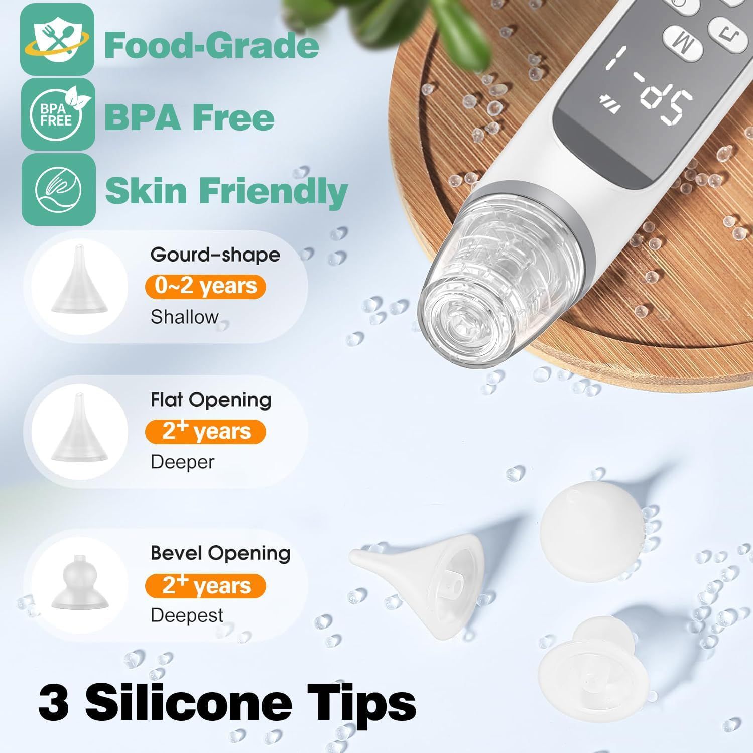 Baby Electric Nasal Aspirator for Infants and Young Children, Negative Pressure Anti-Reflux, Kidsren's Nasal Suction Device for Nasal Congestion and Nasal Congestion