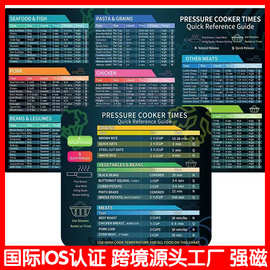 亚马逊跨境锅力冰箱贴烹饪时间表空气炸锅磁性贴挂历软磁贴写字板