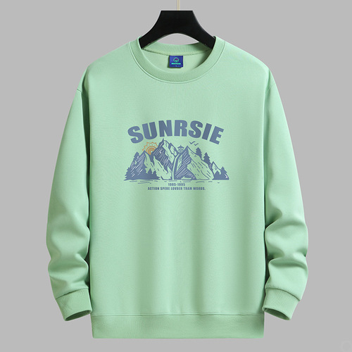 New Fall Style Crew Neck Thin Sweatshirt for Men, Teenagers, Loose Plus Size, National Trend Couple Student Long Sleeve Men's Fashion Top