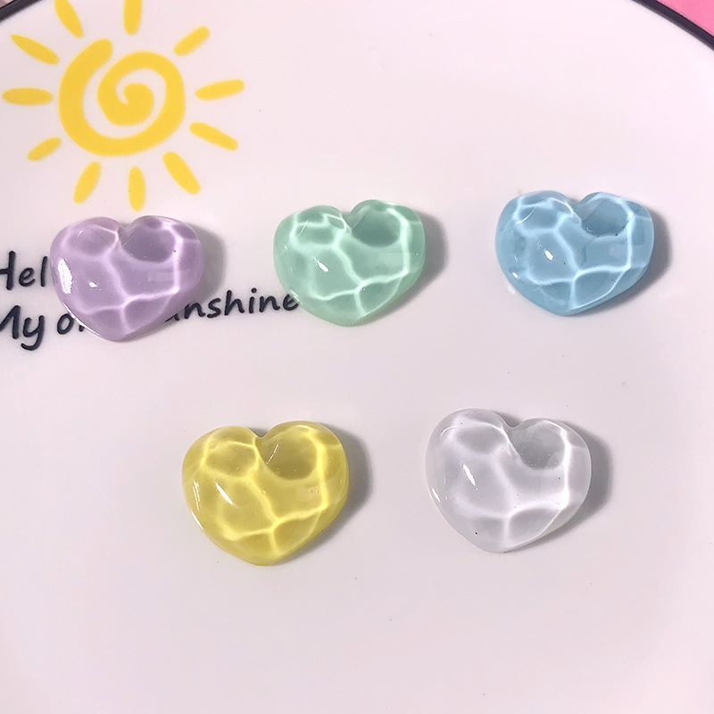 Accesorios de resina transparente esmaltada transfronteriza DIY amor adhesivo crema caja de teléfono móvil accesorios para el cabello abrazaderas de cabello material de botón de zapatos hecho a mano
