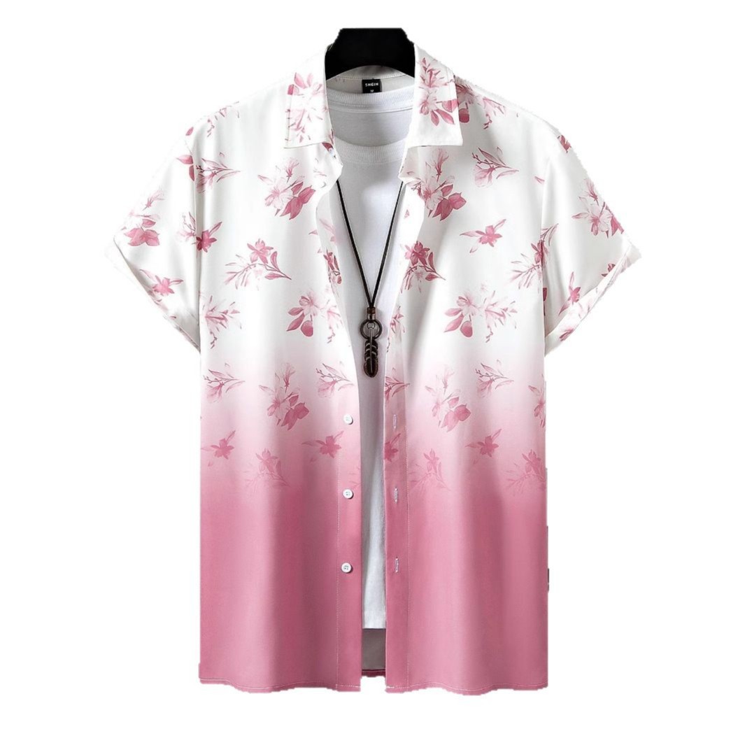 Comercio exterior europeo y americano transfronterizo 2025 nueva tendencia de moda casual de todo fósforo camisa de manga corta de alta calidad para hombres MB1