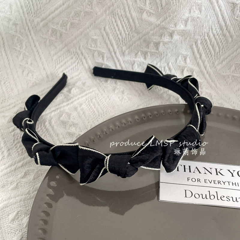 Ободок (стиль Chanel) — черная лента и широкий палитра цветов, элегантный корейский дизайн