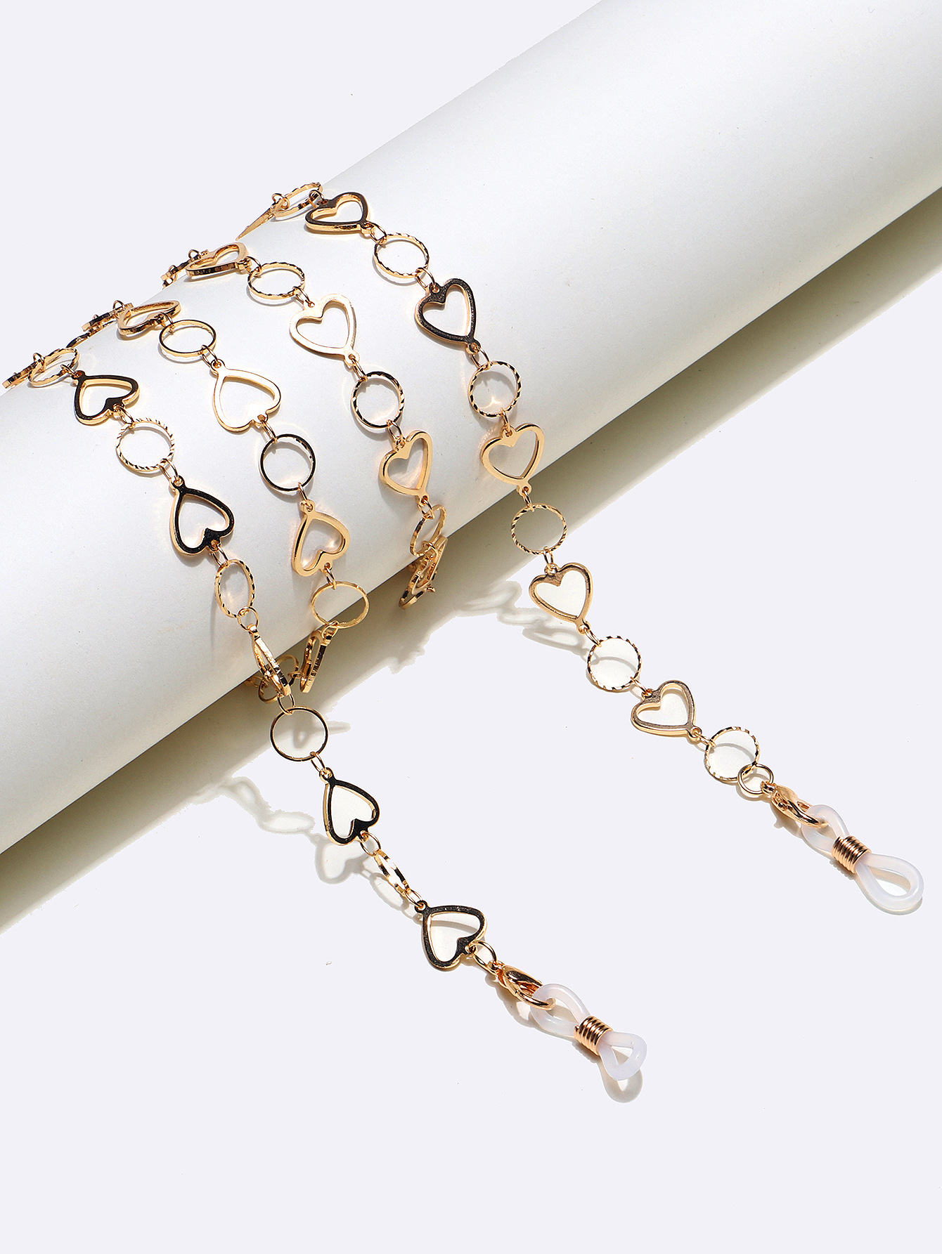 Hot Fashion Simple Gold Copper Peach Heart Eyeglasses Chain Chain Eyeglasses Chain display picture 3