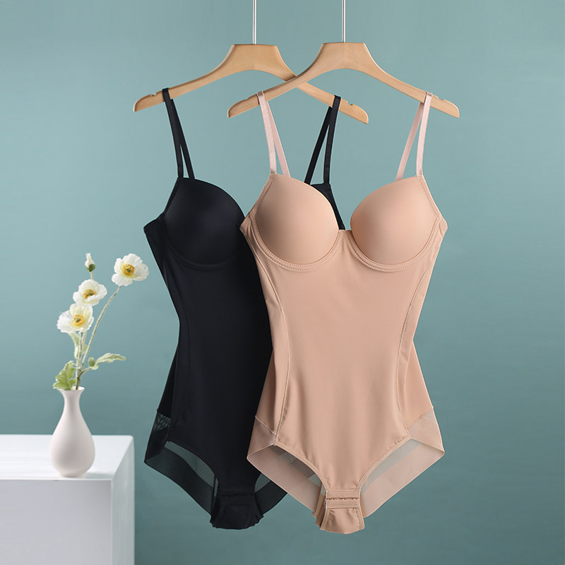 Strappy One-Piece Shapewear with Built-In Bra, Tummy Control, Summer Thin Seamless Body Shaping Lingerie for Women Strappy One-Piece Shapewear with Built-In Bra, Tummy Control, Summer Thin Seamless Body Shaping Lingerie for Women