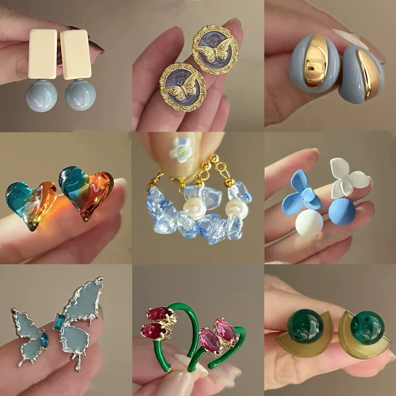 Свежая серебряная игла, серьги, аксессуар, украшение в цветочек