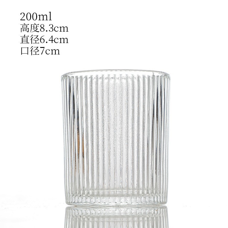 200ml en stock al por mayor taza de vela puntos de perlas relieve vertical vela de vidrio ventilador retrógrado taza de cera de incienso