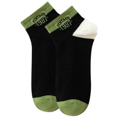 Combed cotton socks summer men's socks men's striped sports basketball socks boat socks non-falling men's socks wholesale