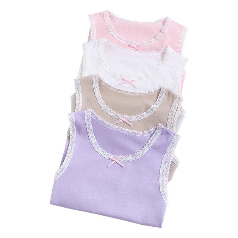 2023 Children's Summer New Girls' Vest Baby Category a Pure Cotton Women's Lace Wenzhou Children's Sling for Summer