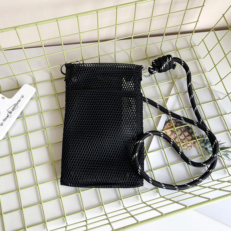 見栄えの良い外出用メッシュ携帯電話バッグ、新しい夏の森スタイルの小さなショルダーバッグ、軽量で軽量化された旅行用クロスボディメッシュバッグ|undefined