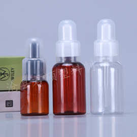 厂家供应 50ml 25ml 吸管滴瓶 精油分装瓶 塑料化妆品精华液滴管