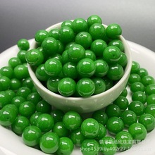 精品款无黑裂 翡翠色阳绿菠菜绿散珠子10mm圆珠批发 diy手串串珠