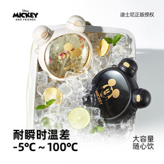 米奇奢金雙飲卡通兒童塑料杯可愛女生高顏值學生上學專用便攜水杯