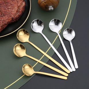 304 stainless steel spoon Golden small round spoon seasoning spoon coffee dessert mixing spoon Bird's Nest honey spoon