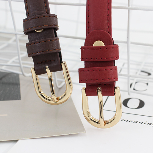 Korean style all-match gold buckle small belt women's jeans belt fashion decorative skirt suit thin belt drop shipping