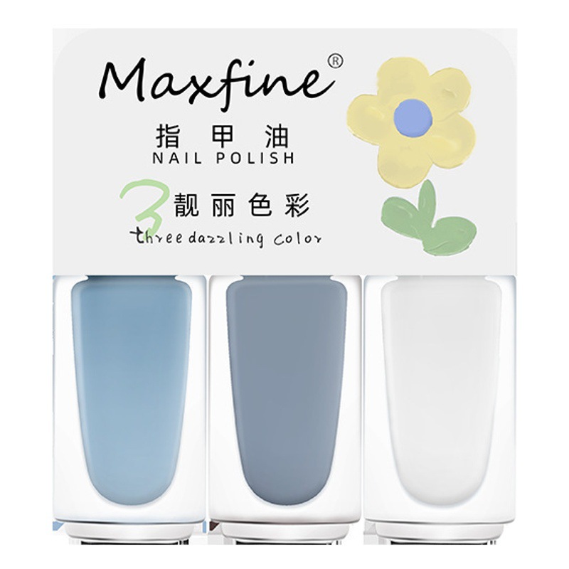 MAXFINE3 PCS combinación esmalte de uñas de secado rápido sin hornear trillizos pelable lagrimeo manicura 25 colores en stock al por mayor