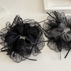 蝶結びのレースのカラーの点ドリルの大腸のシュシュの少女の韓国系のバレエの風は髪の毛の団子の頭の皮の筋の髪の縄を刺します。