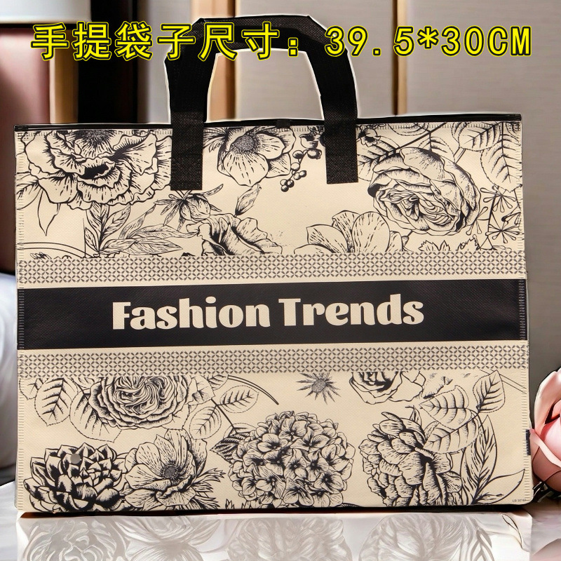 꽃무늬 손잡이 가방 39.5*30CM - 1개입