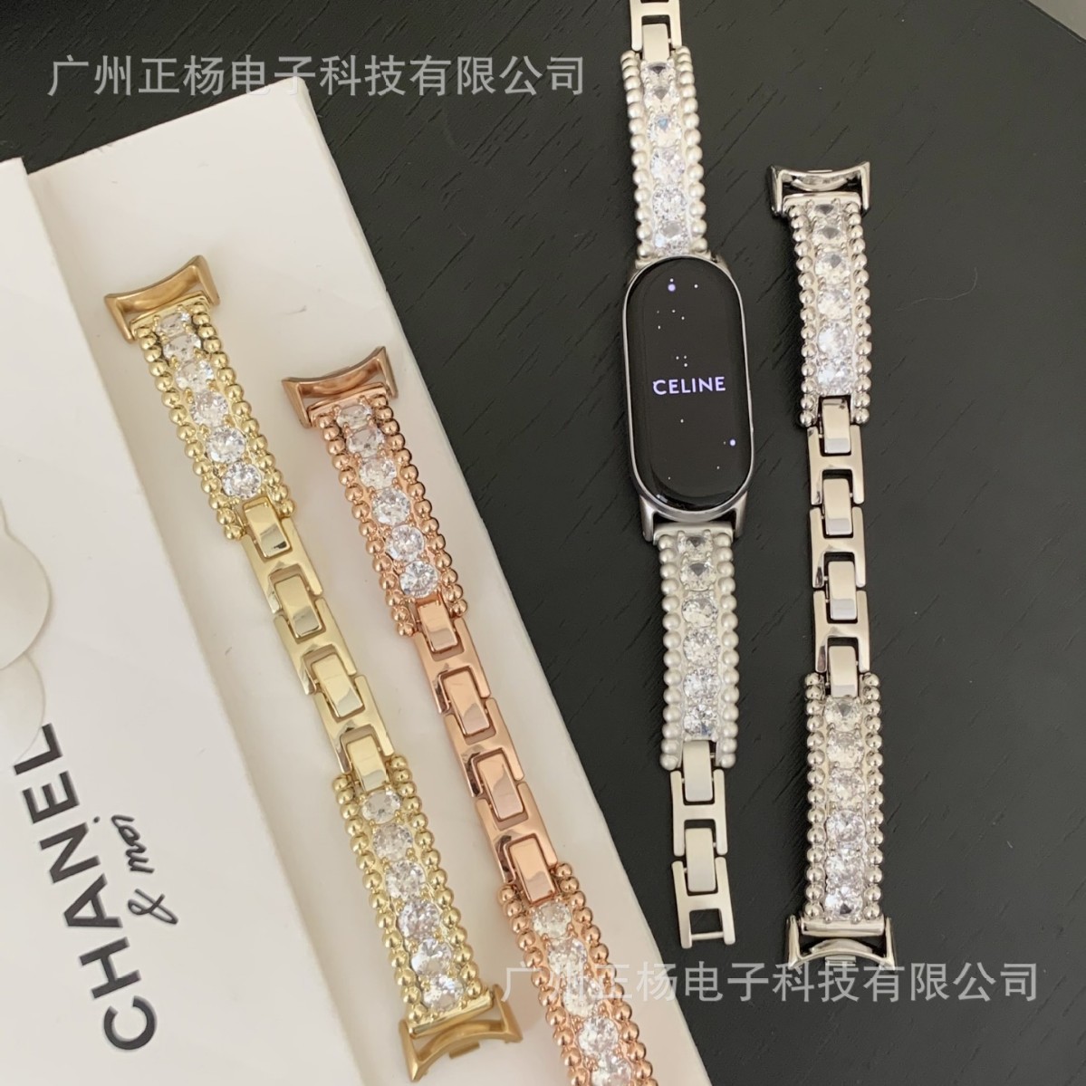 Zhu Zhu Full Diamond Zircon Bracelet Suitable for Xiaomi Bracelet/Huawei Gt5/Xiaomi 9Pro Metal Strap Factory