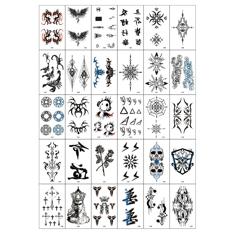 Pequeñas pegatinas de tatuajes de flores impermeables frescas, tatuajes de hombres y mujeres sexy, cicatrices desechables, pegatinas de tatuajes de rosas personalizadas