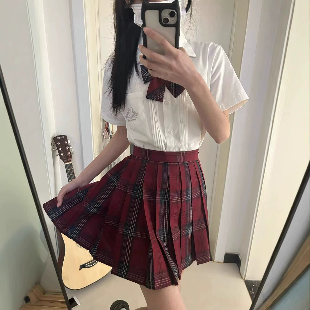 Genuine set, shirt, universal brace, pleated skirt