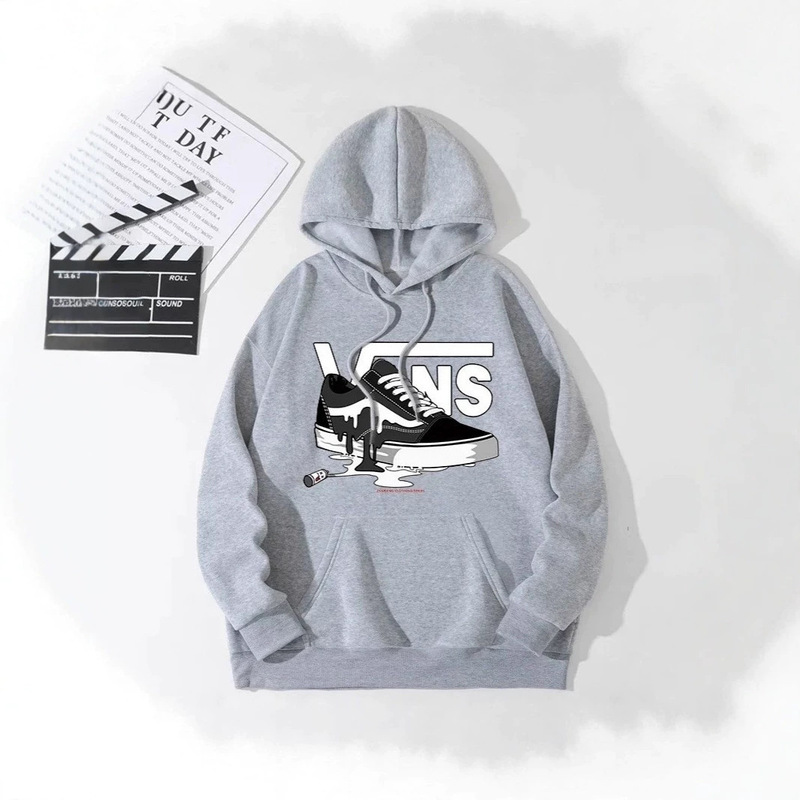Aliexpress Cross-Border Hot-Selling Vans-Style Autumn and Winter Fleece-Lined Trendy Brand Hoodie with Printed Casual Versatile Pullover Aliexpress Cross-Border Hot-Selling Vans-Style Autumn and Winter Fleece-Lined Trendy Brand Hoodie with Printed Casual Versatile Pullover