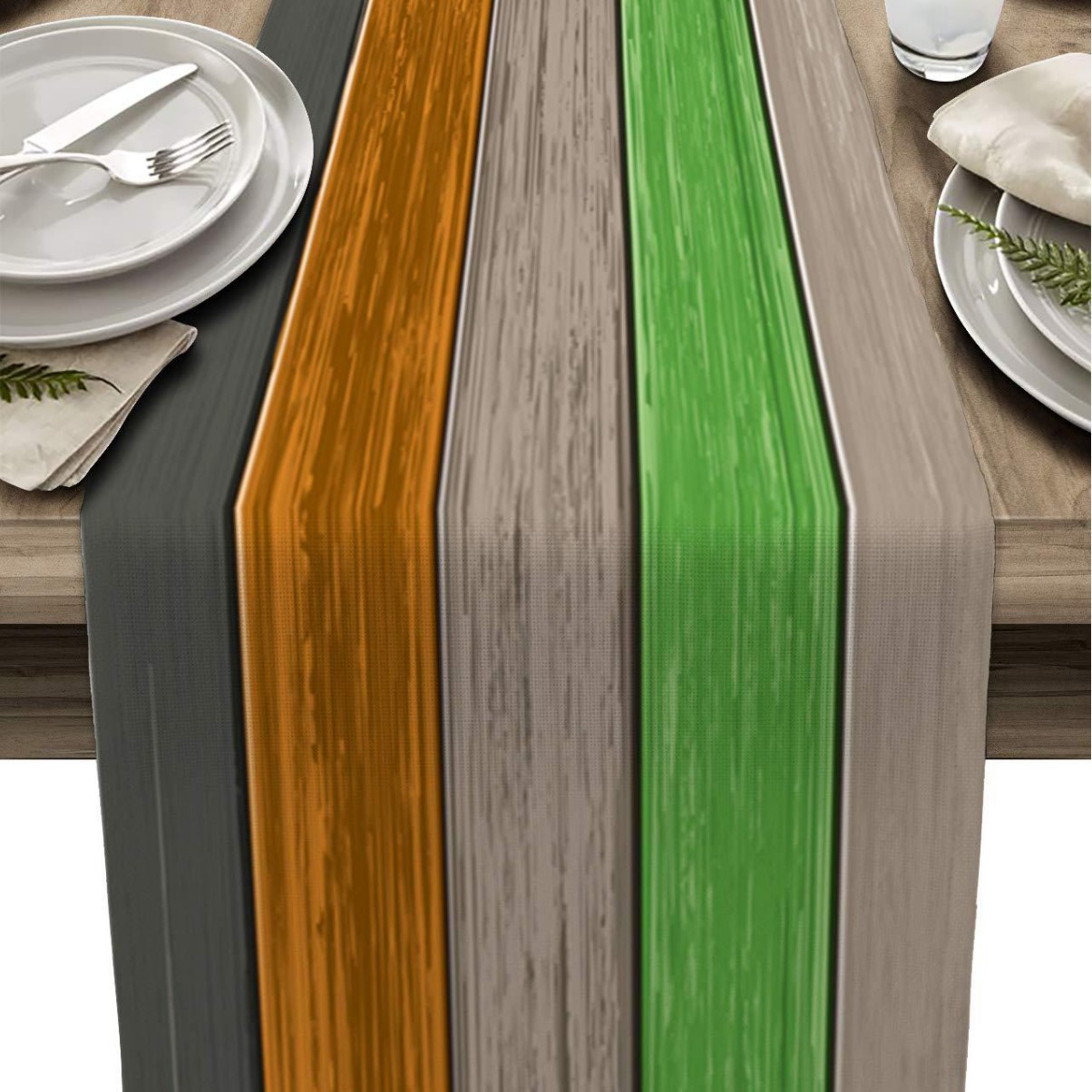 Lino a rayas corredor de mesa Amazon madera grano tela Toalla de mesa mantel decorativo aislamiento antideslizante estera de mesa estera de la tabla de impresión image 14