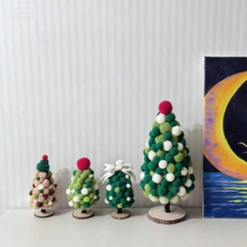 Factory Direct Sale Macaron Plush Toy Ball Christmas Tree DIY Accessories Claw-Grinding and Chasing Cat Toy