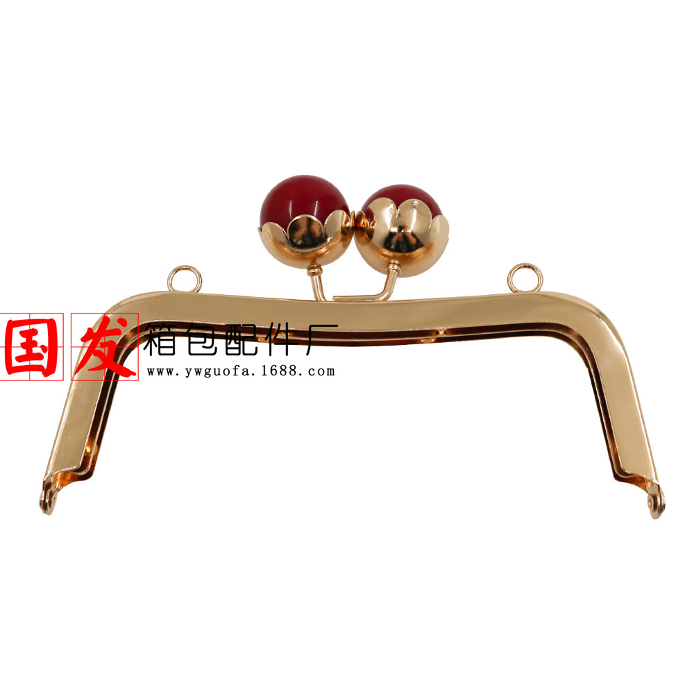 [Agujero de tornillo] 16cm cintura cóncava brillante flor de loto cabeza de perla boca oro al por mayor 25MM cuentas