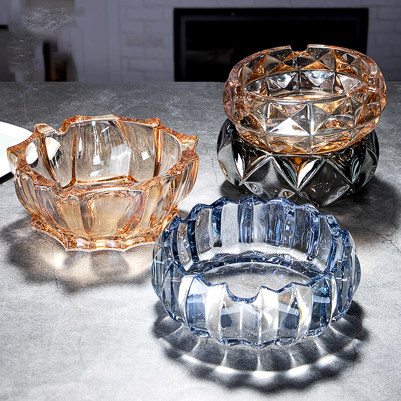 crystal glass ashtray creative personality ashtray electroplated crystal ashtray living room home fashion ashtray ashtray