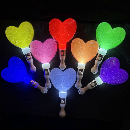 Glow stick, glowing love stick, flashing five-pointed star stick, sound sand ball stick, heart comparison activity label, logo wholesale