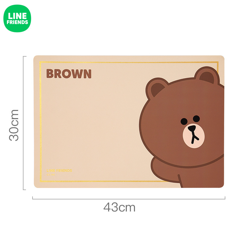 LINE FRIENDSクリエイティブテーブルマット布かわいいテーブルマット断熱マット防水防油大pu皮家庭用ナプキン|undefined