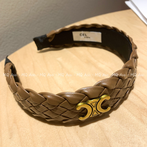 French-style new Arc de Triomphe woven headband wide headband CEL letter fashion retro face-saving hair accessory for women