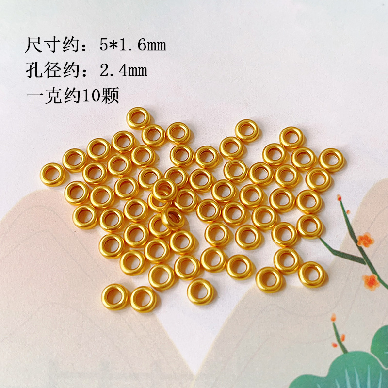 S925 Silver Gold Plated Wheel Beads Blisters Beads Ring Bead Spacers Handmade Beaded Bracelet Bracelet DIY Semi-finished Products