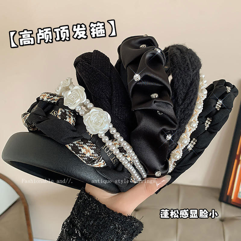 Brazo de cabello de alta sensibilidad para mujeres cráneo alto brazo de cabello negro retrógrado francés red presión de cabello 2025 nuevo toque de cabello de tarjeta