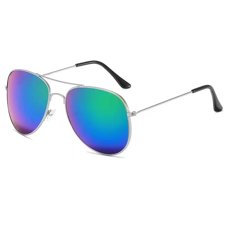 Silver frame green film
