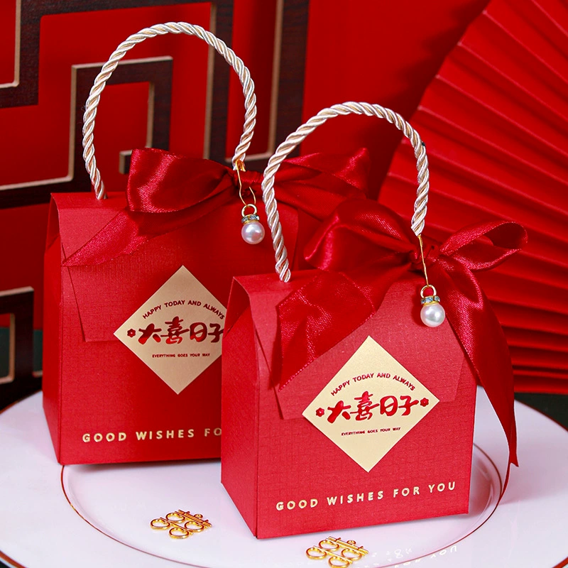 Креативный высококачественный китайский портативный мешок конфет коробка конфет в стиле ins Свадебная коробка конфет Свадебная подарочная коробка конфет