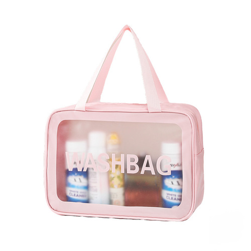 Transparent Waterproof Storage Bag, Portable Shower Bag, Large Capacity Travel Kit, Student Friendly, Simple and Practical Organizer