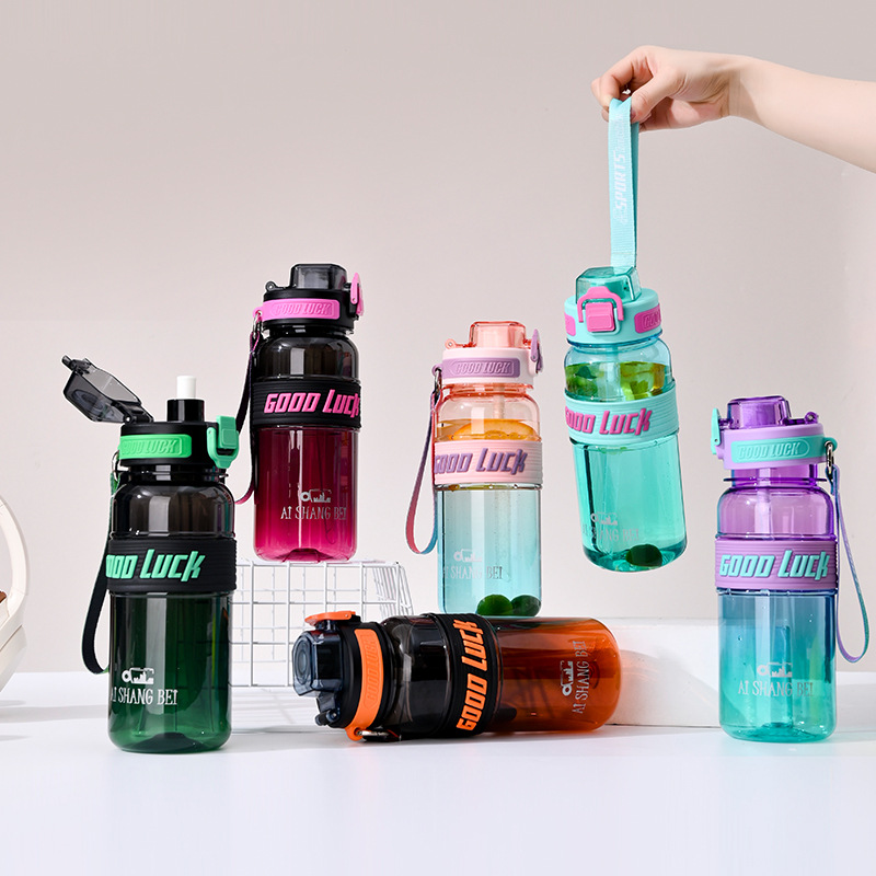 Taza de dos colores colorida de verano, taza para beber de gran capacidad, taza de agua para estudiantes de doble bebida, taza de agua para uso doméstico al aire libre para deportes, fría y caliente