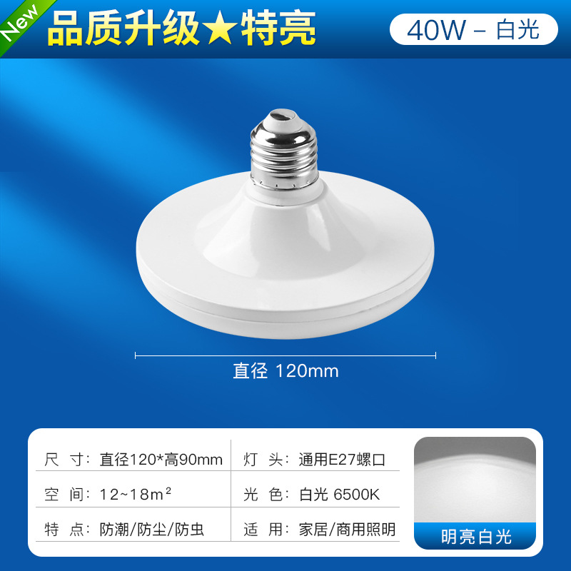 Bombilla LED transfronteriza de alta potencia, ultrabrillante, tipo UFO, luz blanca, para iluminación doméstica, con casquillo de rosca E27, lámpara de bajo consumo, venta al por mayor.