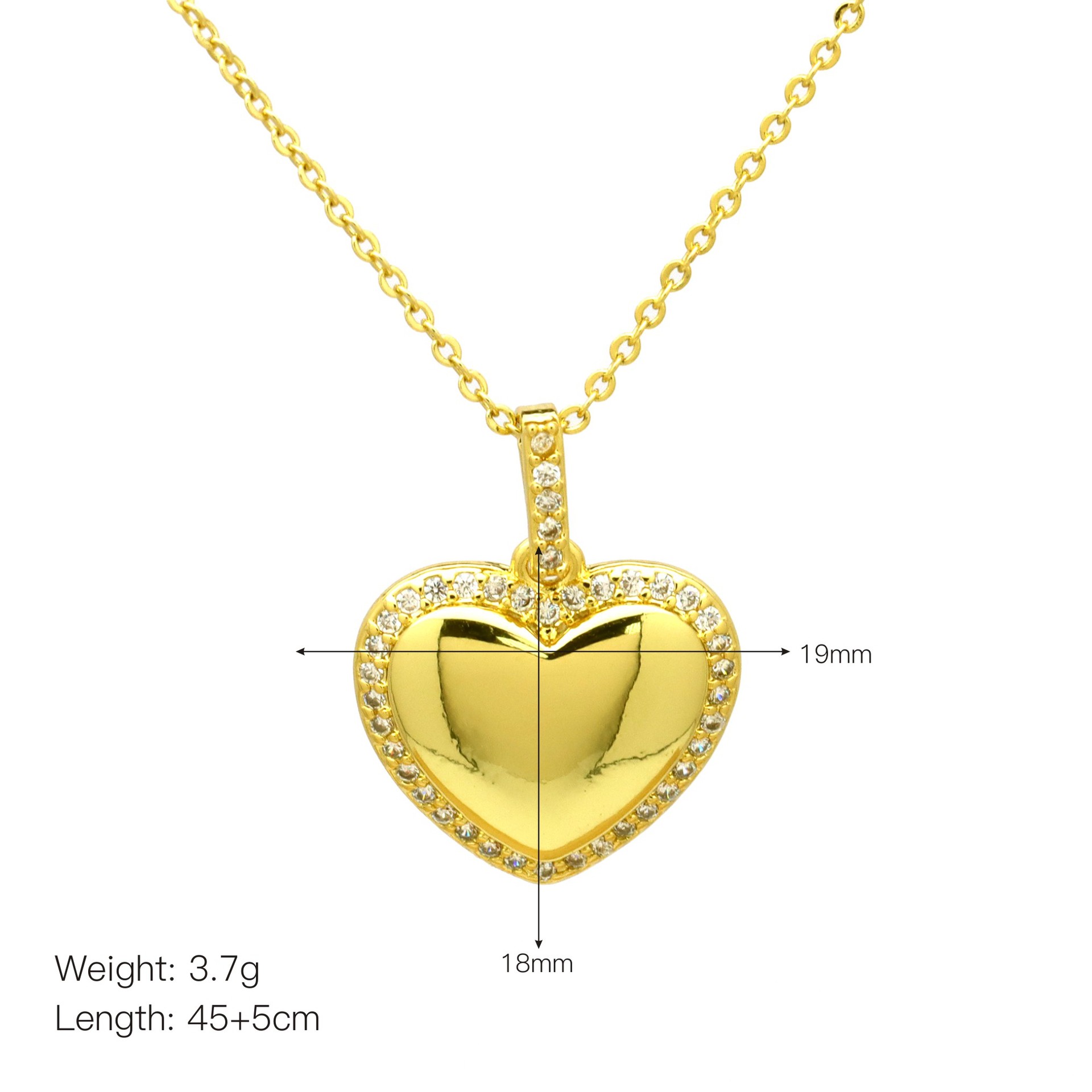 12g Weight Copper Pendant Material Pendant Necklace Classification Copper Chain Material 1 Piece Quantity Daily Occasion Copper Material Heart Shape Pattern Women's Gender Simple Style Style Copper Heart Shape Pendant Necklace 10