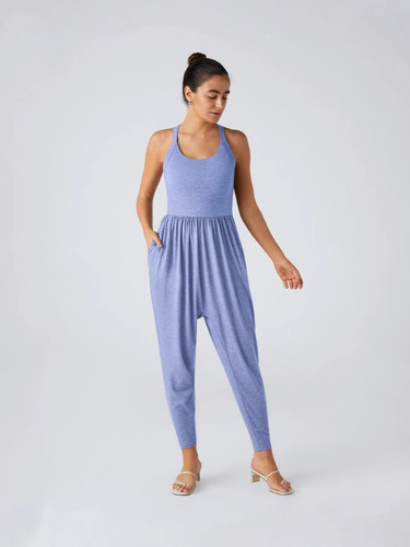 New European and American-style women's sexy ankle-tied hip-lifting jumpsuit with straps