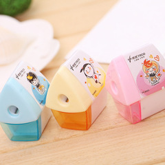 Pencil Sharpener Cartoon Creative Pencil Cute Stationery Supplies Wholesale Transparent Children's Supplies Pen Set Prize Style