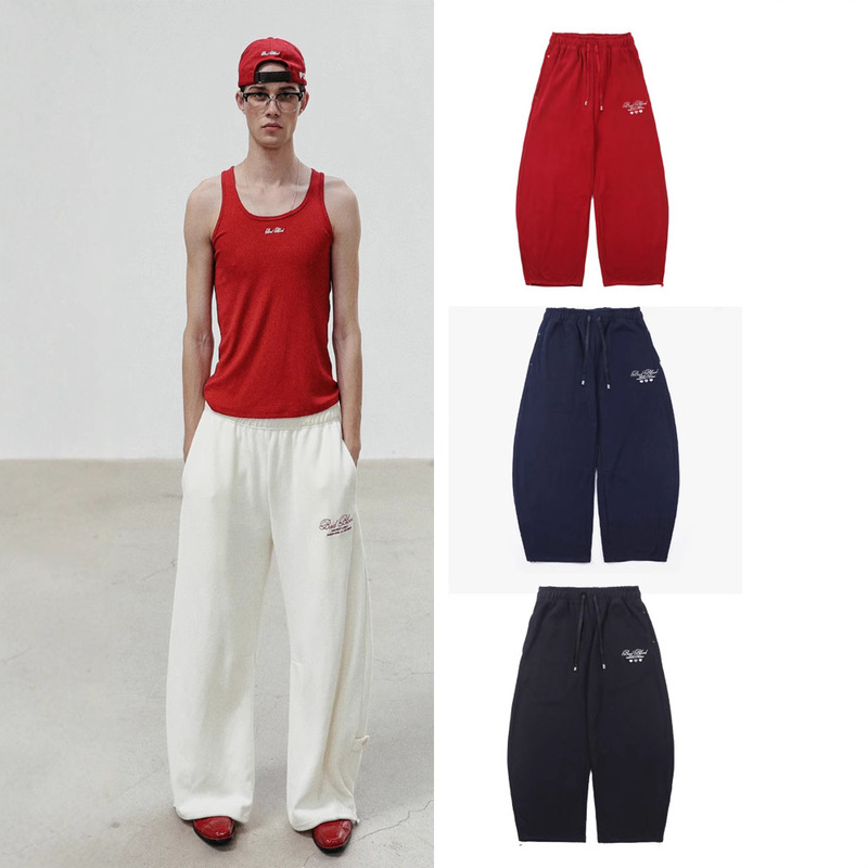 badblood Embroidered Alphabet Elastoic Waist Sweatpants Casual Wide Leg Sports Jogging Pants Machete Pants American Women