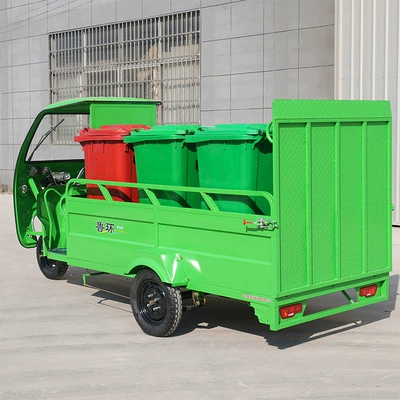 Six-Bin Garbage Removal Electric Tricycle, Community Property Trash Bin Transport Vehicle, 240 Trash Bins X6