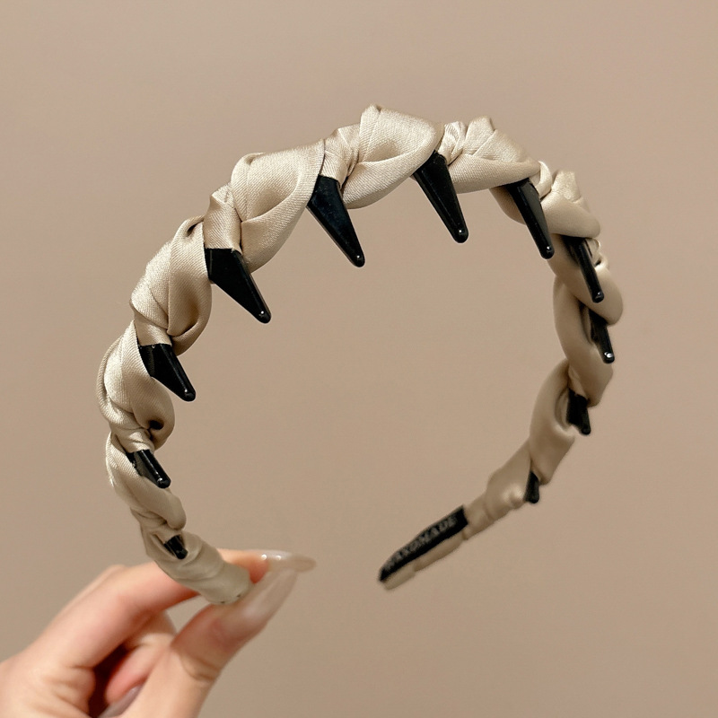 Diámetro flash Louis princesa de París, banda de cabello para la mujer no estrangulada, banda de cabello para lavar la cara, cabeza de cabeza alta con dientes antideslizantes, toque de cabello para el cabello