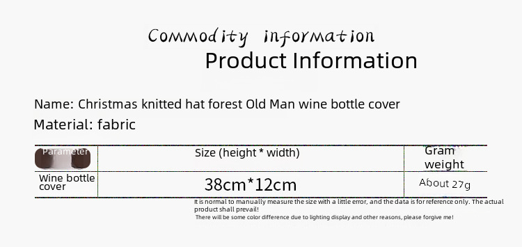 Haube Neue Weihnachtsdekoration Strickmütze Wald Alter Mann Weinset Gesichtslose Puppe Weindeckel Weinflaschendekoration_voghion.com