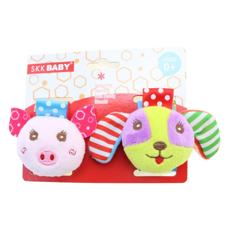 SKKBABY bebé reloj banda de muñeca sonajero bebé animal sonajero calcetines juguetes de peluche 0-12 meses bebé